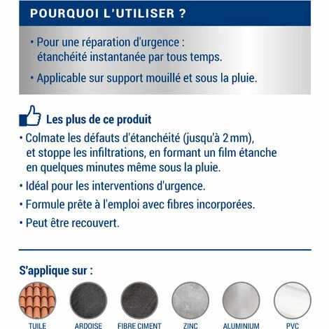 Revêtement Anti-Fuites - 0,75L - Blanc - Ripolin - Blanc â Image 3