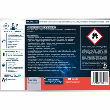 Revêtement Anti-Fuites - 0,75L - Blanc - Ripolin - Blanc â Image 5