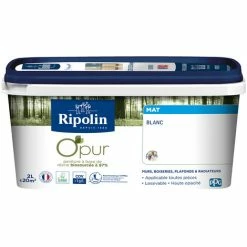 Peinture Mat à Base De Résine Biosourcée à 97% - 2L - Blanc - Ripolin - Blanc
