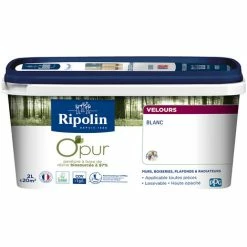 Peinture Velours à Base De Résine Biosourcée à 97% - 2L -Blanc - Ripolin - Blanc