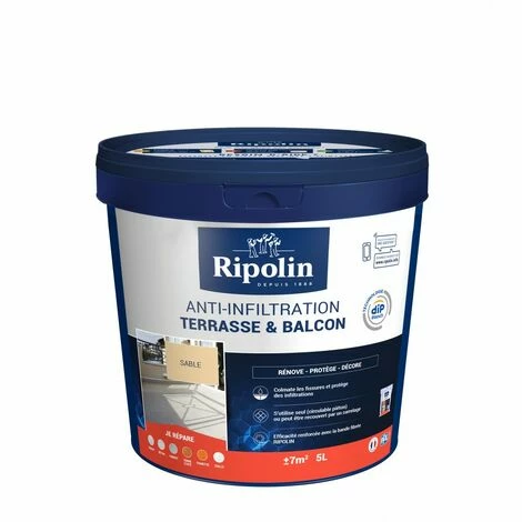 RIPOLIN Revêtement D'étanchéité Sol Extérieur, RIPOLIN Terrasse Et Balcon Sable 5 L â Image 5