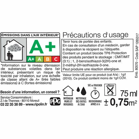 RIPOLIN Testeur Peinture Bleu Seram Mat RIPOLIN 75 Ml â Image 5