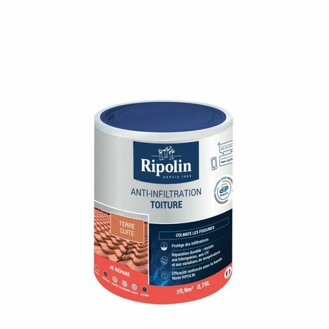 RIPOLIN Revêtement D'étanchéité Toiture, RIPOLIN Anti-infiltration Terre Cuite 0,75 L â Image 5