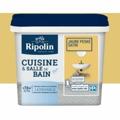 Peinture Cuisine & Salle De Bain RIPOLIN Jaune Peske 0,75 L - Jaune Peske