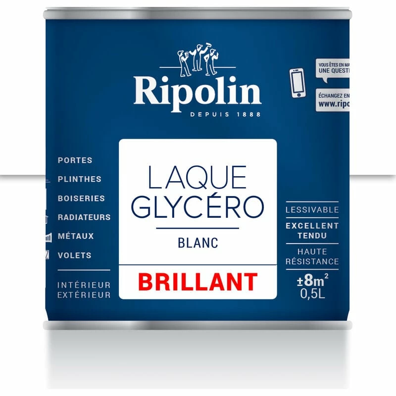 Laque Glycéro Intérieur Et Extérieur, Brillant Ripolin