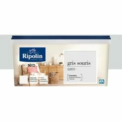 Peinture Acrylique RIPOLIN Esprit Déco Satin Gris Souris 3 L - Gris Souris