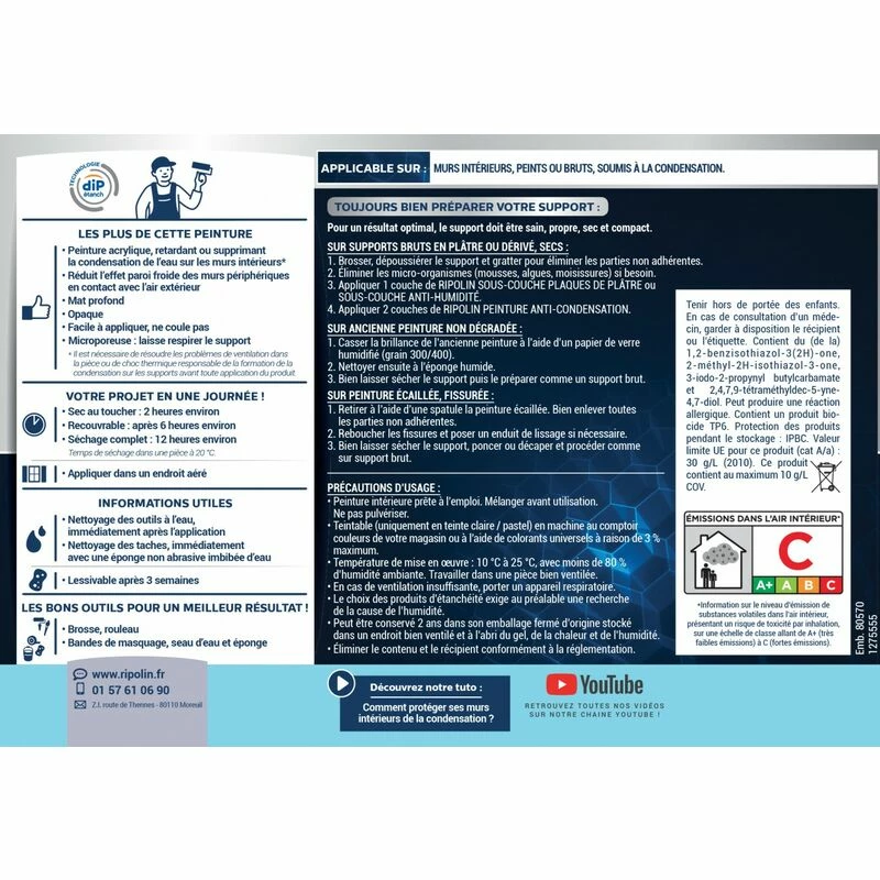 Peinture Anti-Condensation, Mat, Ripolin â Image 4