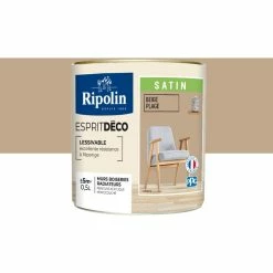 Peinture Murale Toutes Pièces - Satin - 0,5L - Beige Plage - Ripolin - Beige Plage