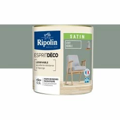 Peinture Murale Toutes Pièces - Satin - 0,5L - Vert Nobile - Ripolin - Vert Nobile