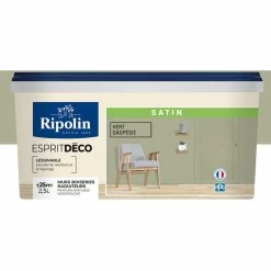 Peinture Murale Toutes Pièces - Satin - 2,5L - Vert Gaspésie - Ripolin - Vert Gaspésie