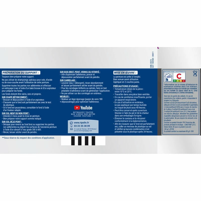 Peinture Pour Sol Intérieur Et Extérieur - Satin - 0,5L - Noir - Ripolin - Noir â Image 4