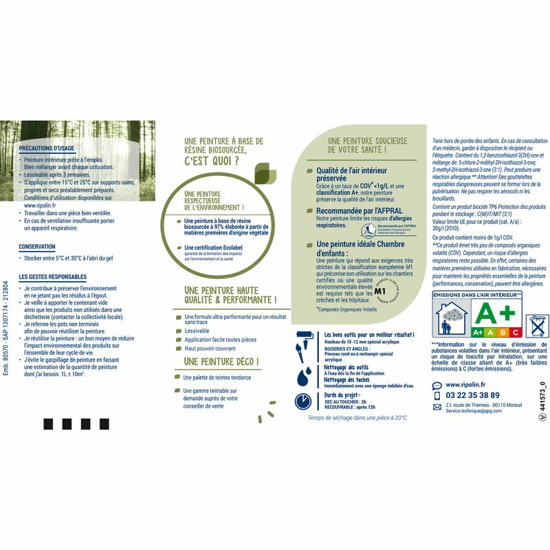Peinture Satin à Base De Résine Biosourcée à 97% - Ripolin â Image 4