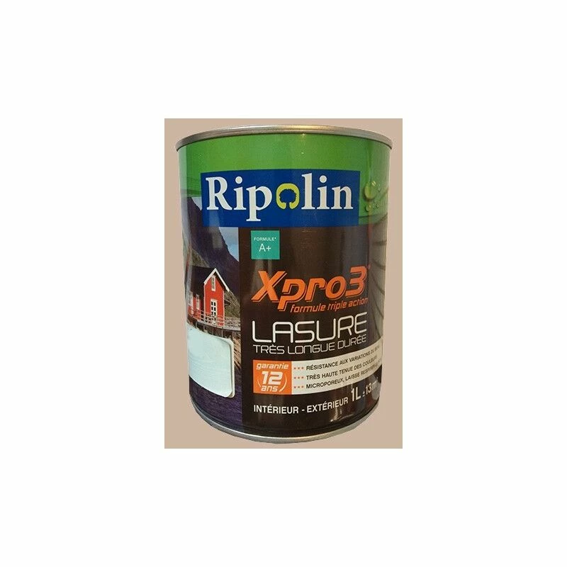 RIPOLIN Lasure XPro3 12ans Gris Cendré 1 L - Gris Cendré