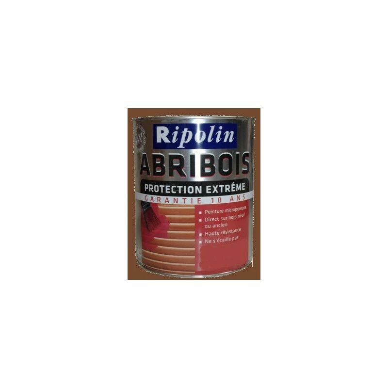 RIPOLIN Peinture Abribois Protection Extrême Marron Satin 0,5 L