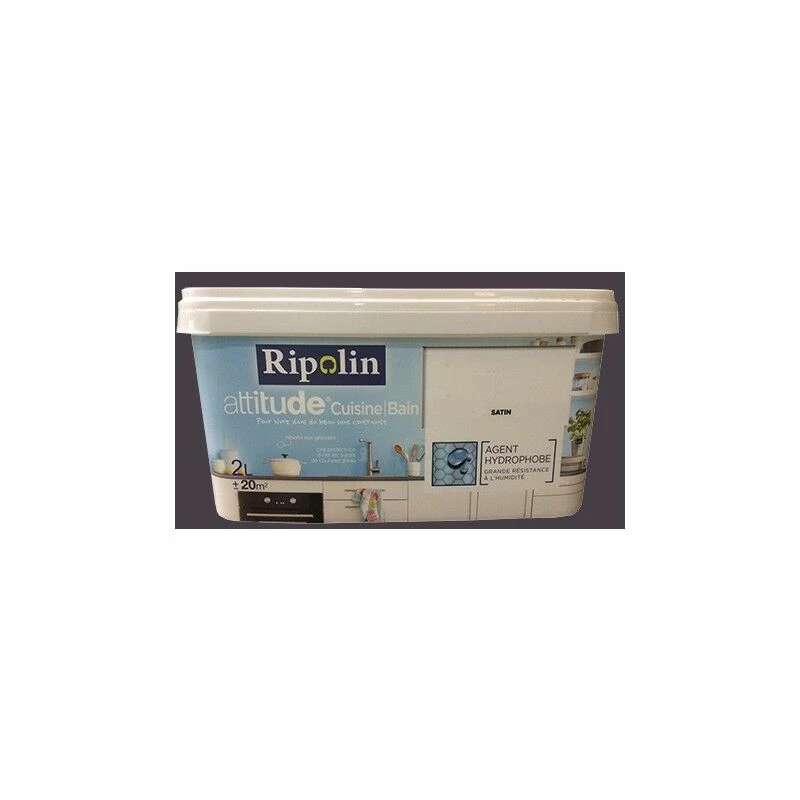 RIPOLIN Peinture Acrylique Attitude Cuisine & Bain Aubergine 2 L - Aubergine