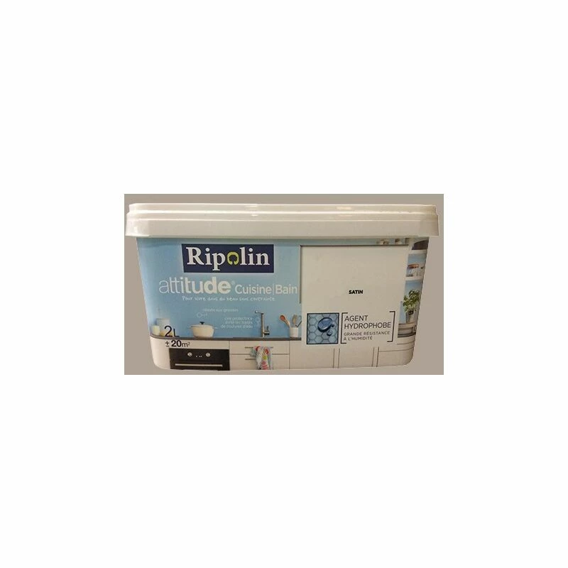 RIPOLIN Peinture Acrylique Attitude Cuisine & Bain Savane 2 L - Savane