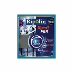 RIPOLIN Peinture Acrylique Xpro3 Tri Active Fer Bleu Océan 0,5 L - Bleu Océan