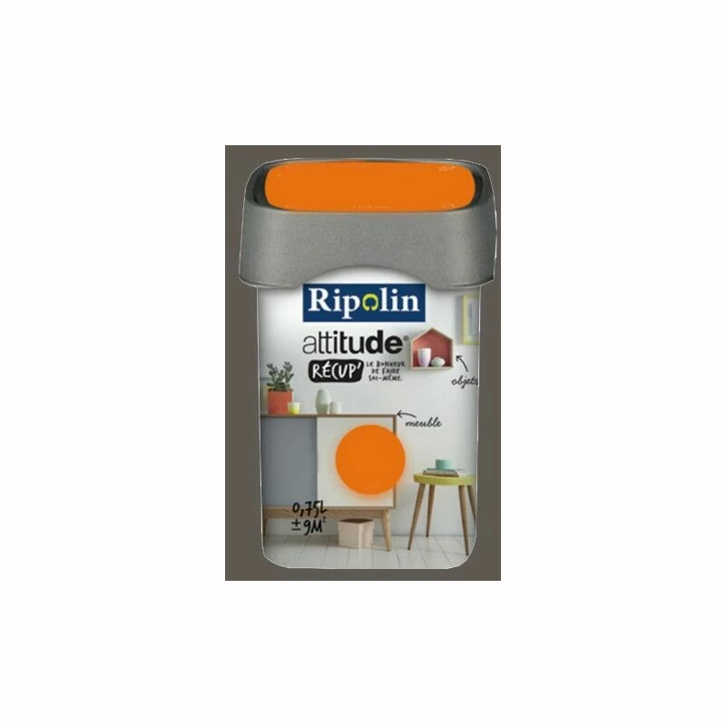 RIPOLIN Peinture Attitude Récup' Truffe Satin 0,75L 0,75 L - Truffe