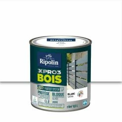 RIPOLIN Peinture Bois Extérieur / Intérieur Xpro3 RIPOLIN, Blanc Satiné 0.5 L