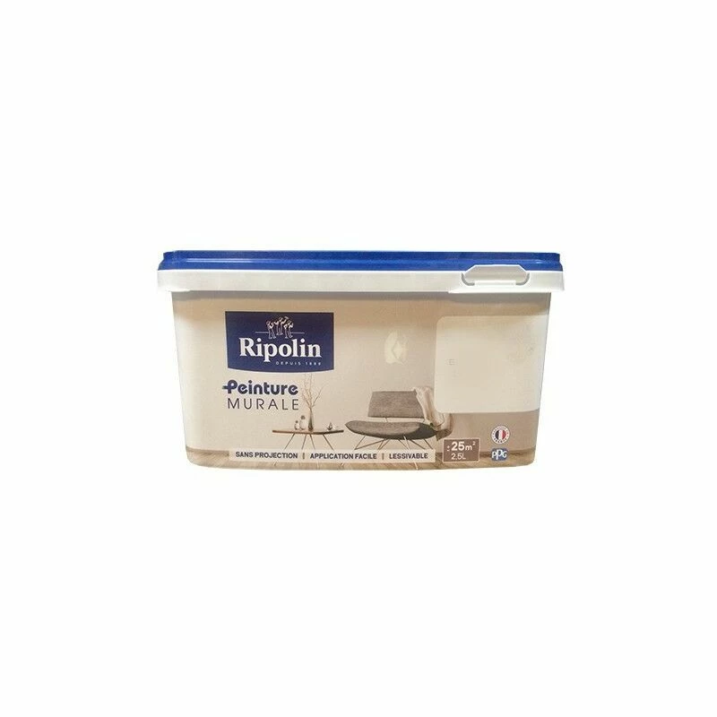 RIPOLIN Peinture Murale Blanc Satin 2,5 L - Blanc