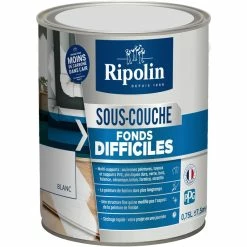 Sous Couche - Fonds Difficiles - Mat - 0,75L - Ripolin - Blanc
