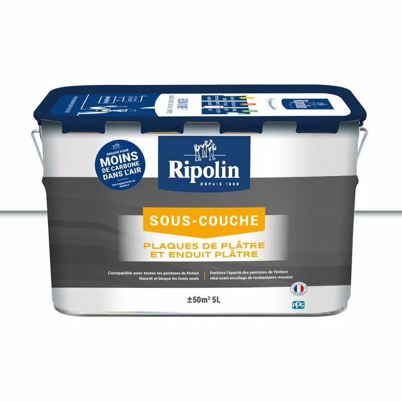 Sous-Couche Plaque De Plâtre - Mat - 5L - Ripolin - Blanc
