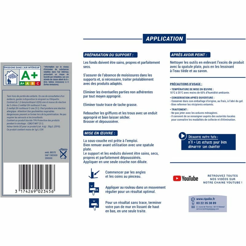 Sous-Couche Plaque De Plâtre - Mat - 5L - Ripolin - Blanc â Image 3